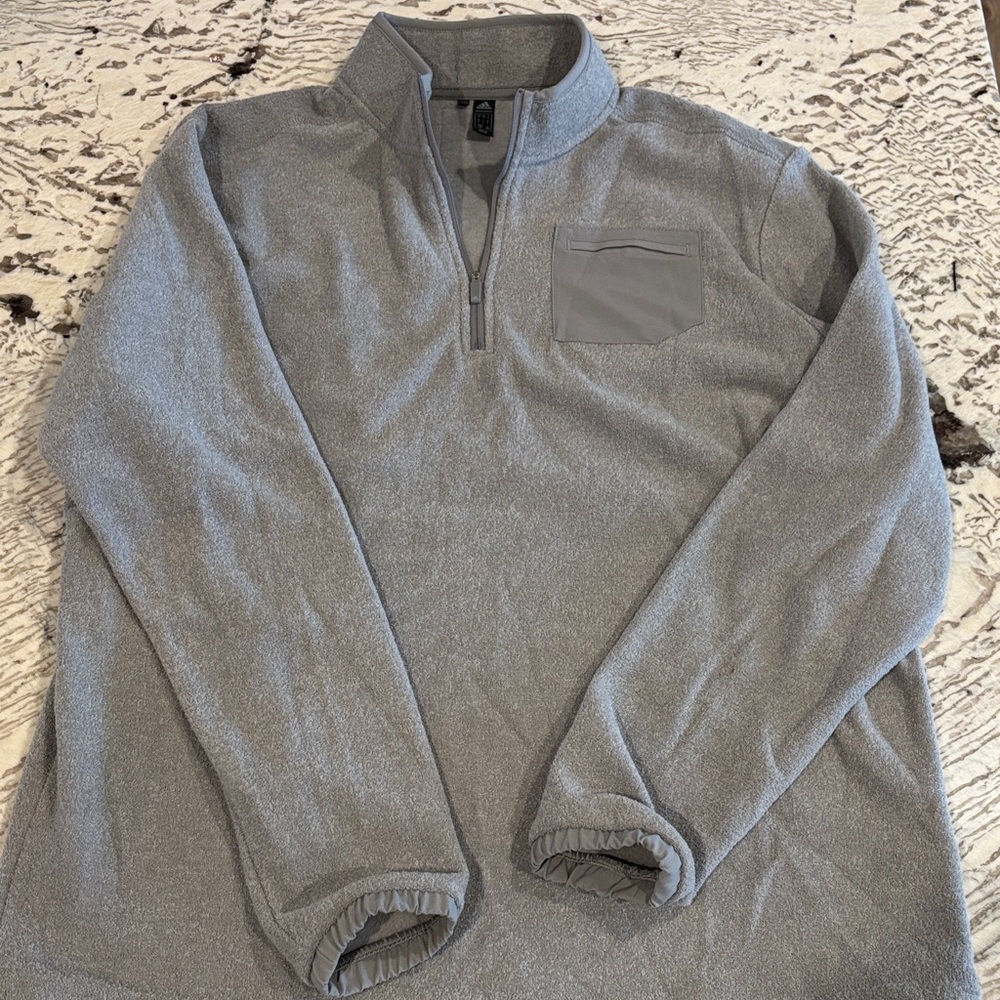 Men's Adidas Gray Quarter-Zip Sweater